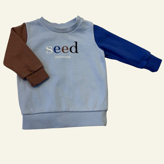 Seed blue logo jumper size 6-12 months