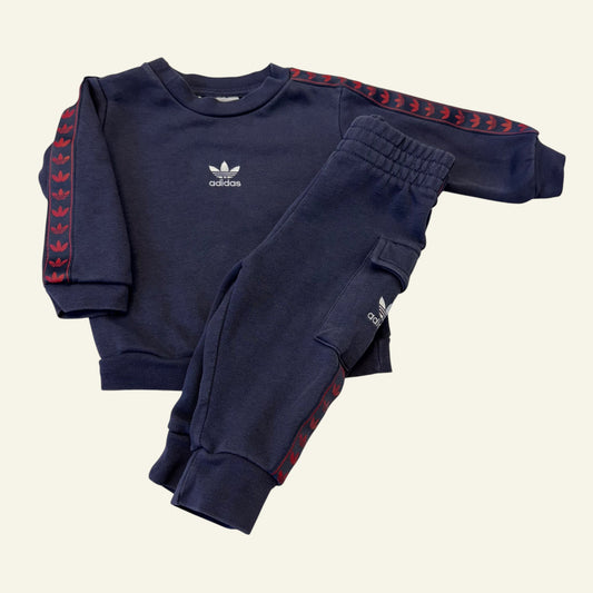 Adidas navy tracksuit set size 6-9 months