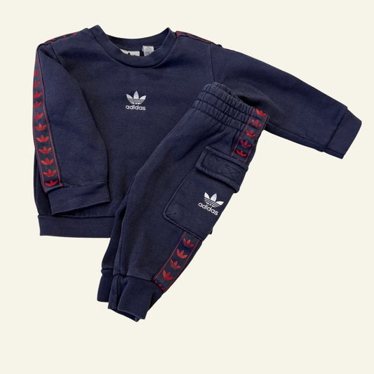 Adidas navy tracksuit set size 3-6 months