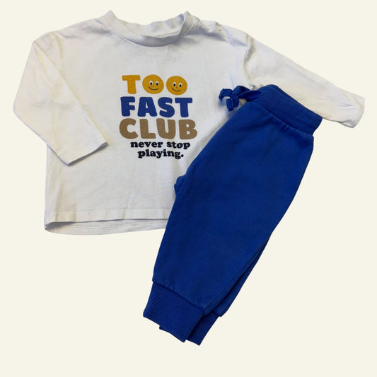 Seed blue and white tracksuit set size 6-12 months