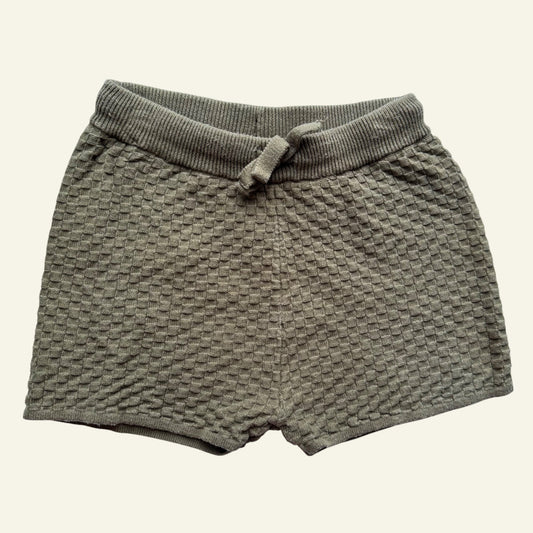 Seed green knit shorts size 6-12 months