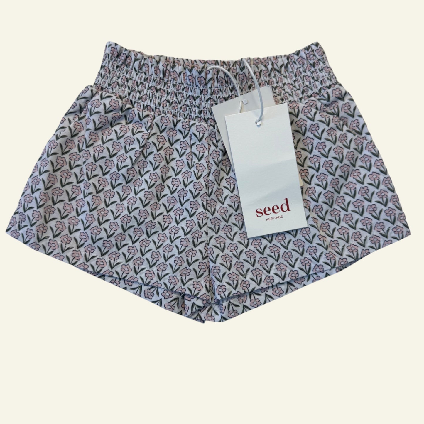 Seed white flower shorts size 0000 (BNWT)