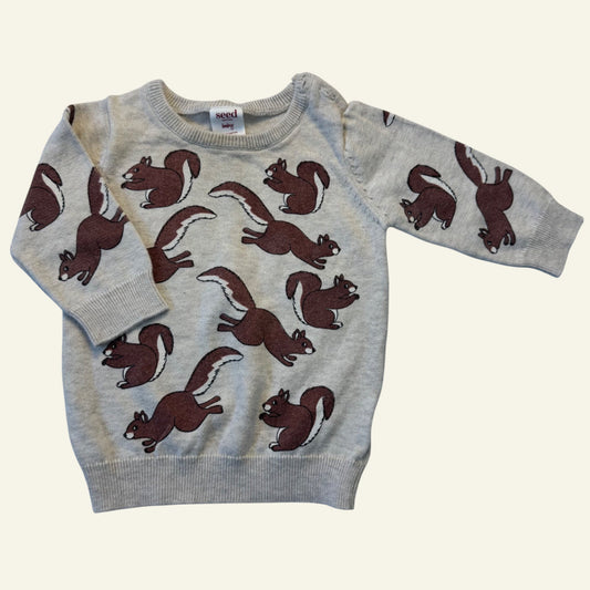 Seed cream squirrel jumper size 3-6 months