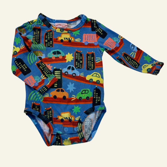 Halcyon Nights blue car onesie size 3-6 months