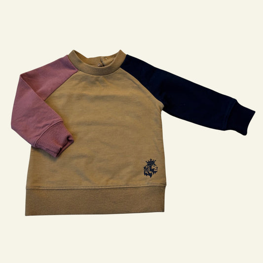Milky brown and navy jumper size 3-6 months