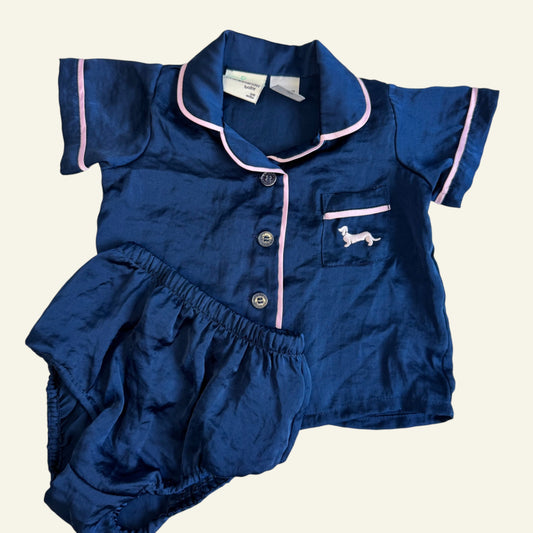 Peter Alexander navy blue satin pyjamas 00