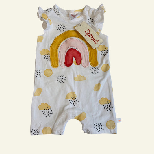 Sprout rainbow romper size 000 (new with tag)
