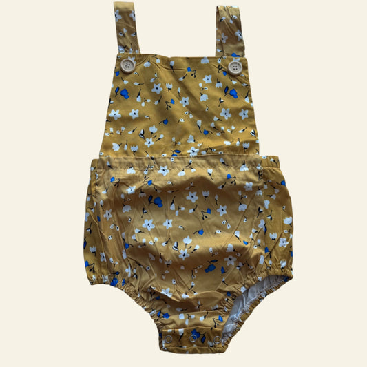 Mustard floral overalls approx size 3 (100cm)