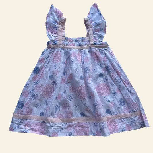 White handmade floral dress size 1
