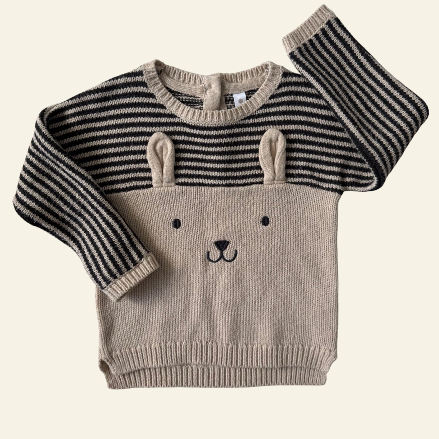 Dymples beige rabbit sweater size 2 (name on tag)