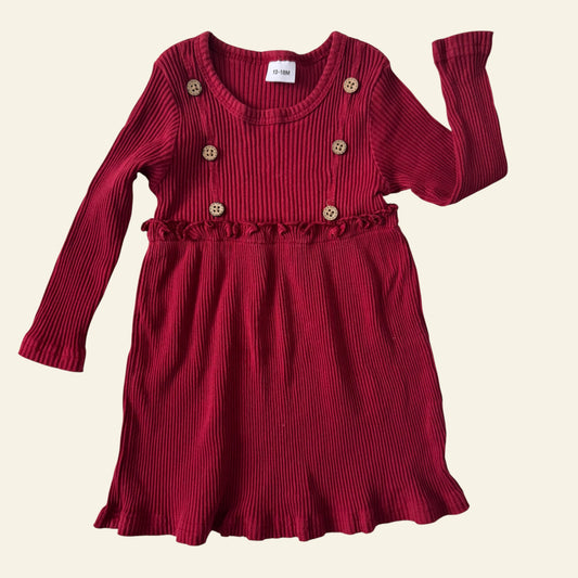 Red dress with buttons size 1