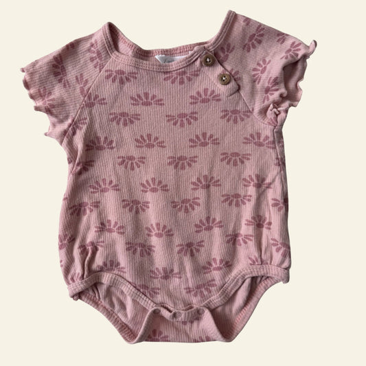 Emily and Oliver pink patterned onesie size 0