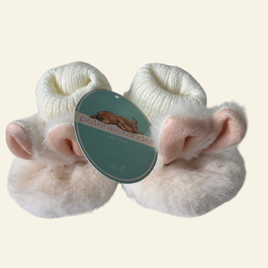Peter Alexander white bunny booties size 1 (BNWT)