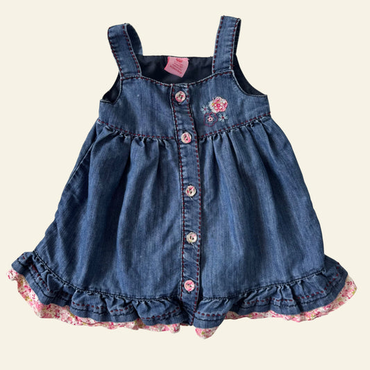 Pumpkin Patch denim embroidered dress size 1