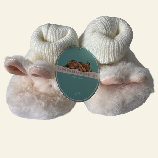 Peter Alexander white bunny booties size 000 (BNWT)