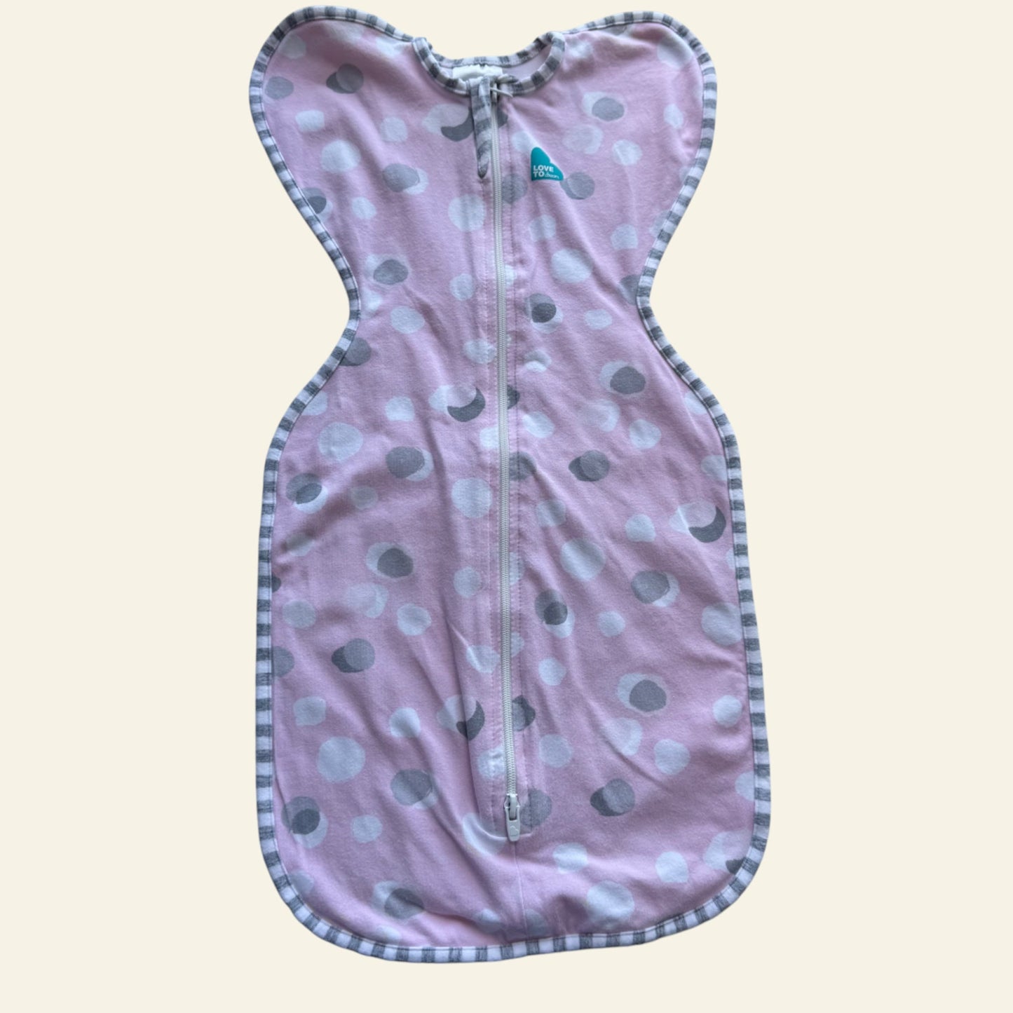 Love to Dream pink and white spot sleeping bag size NB 1.0 TOG