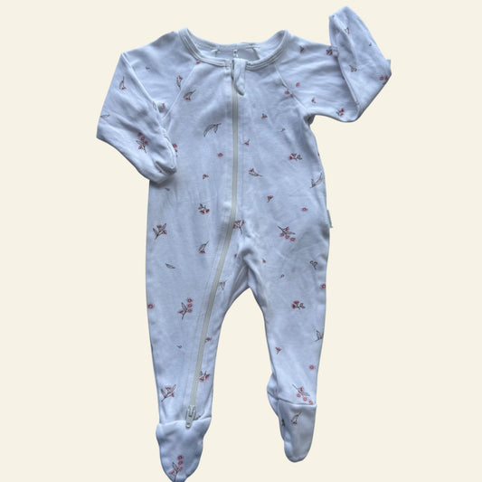 Purebaby white floral onesie size 0000