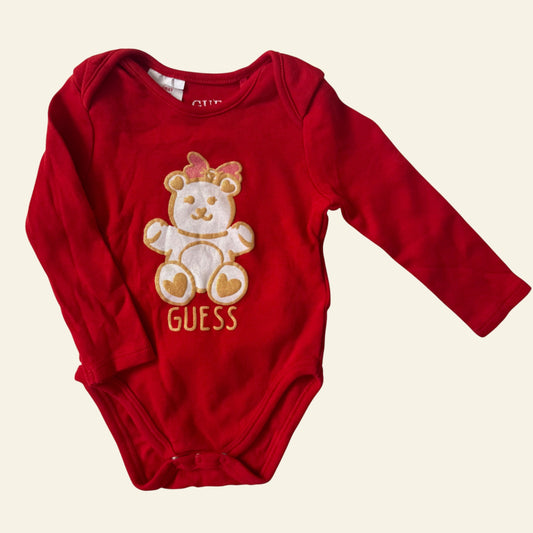 Guess red bear bodysuit size 00