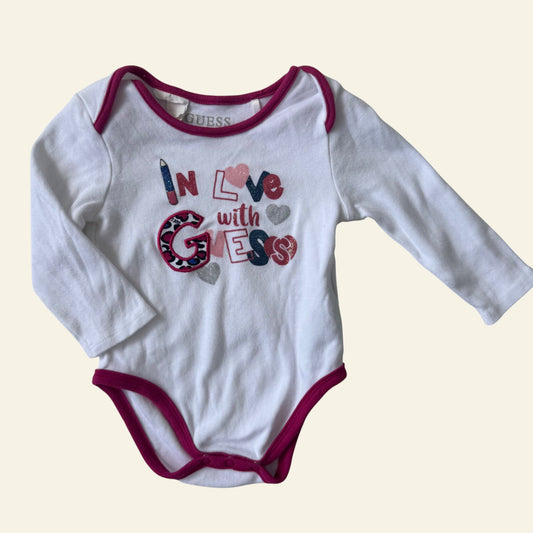 Guess white in love bodysuit size 00