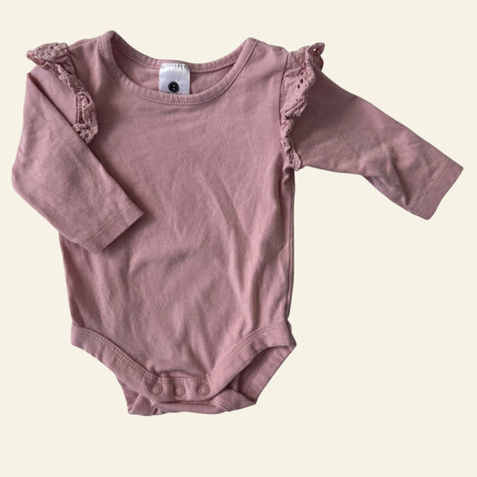 Dymples rose pink frill bodysuit size 000