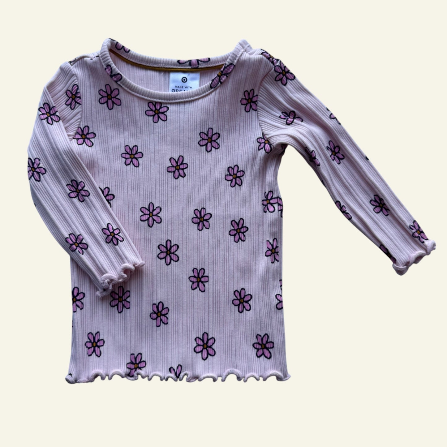 Target pink daisy long sleeve top size 000