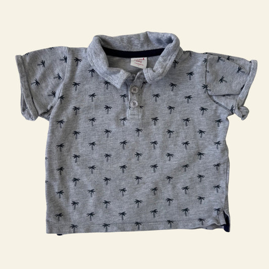 Seed grey palm tree polo top size 1 (Perfectly Imperfect)