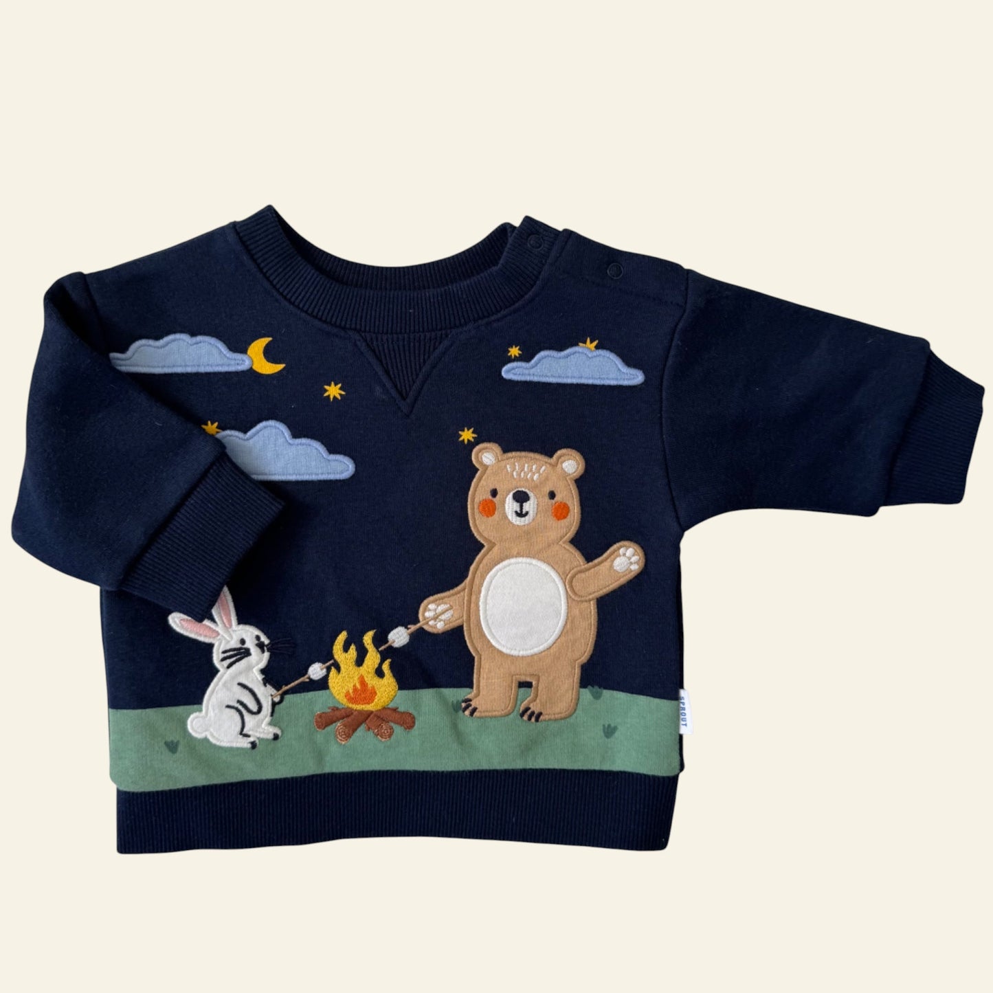 Sprout navy bear applique jumper size 000
