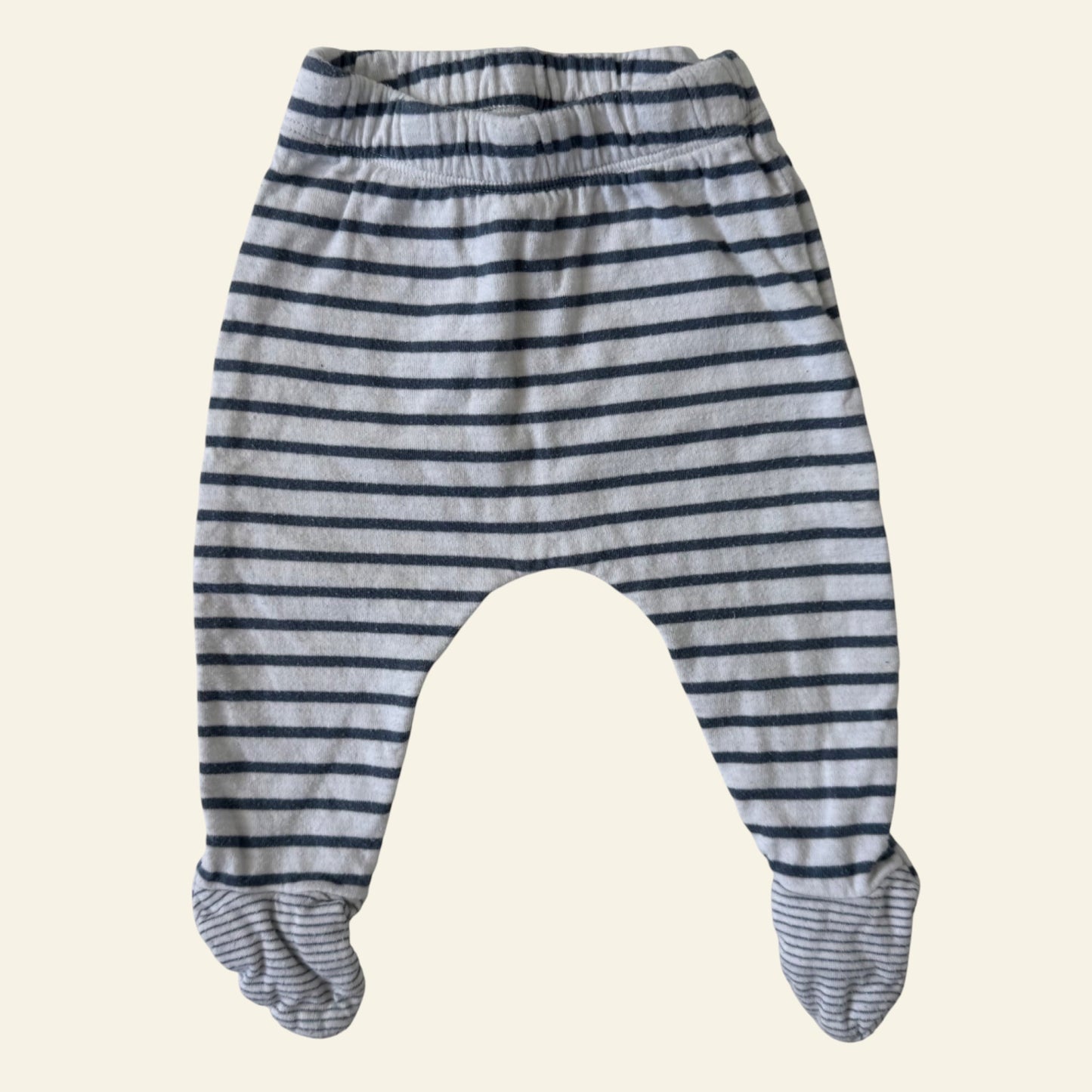 Seed blue and white stripe footed leggings size 000