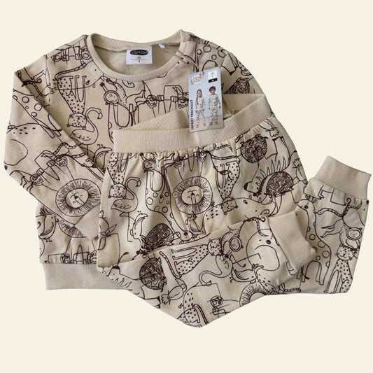 Lily and Dan beige animal set size 1 (BNWT)