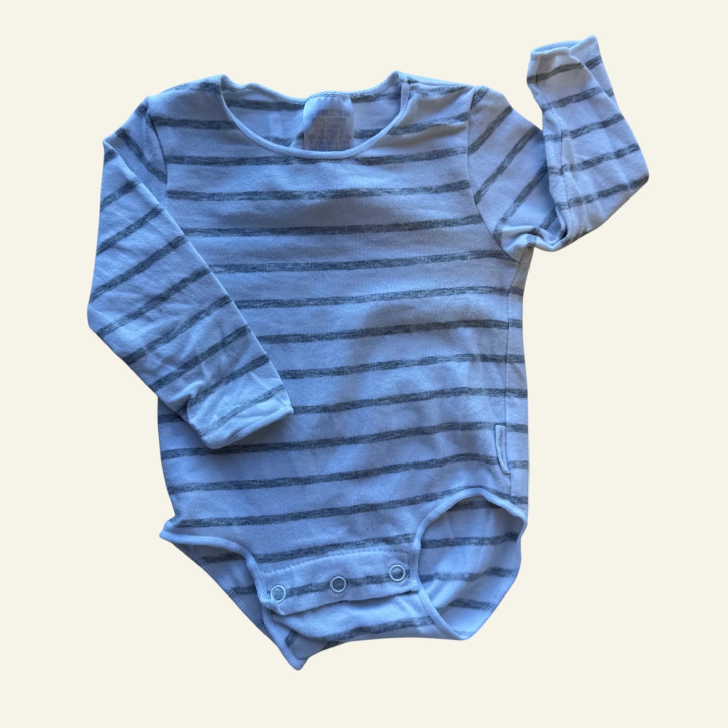 Bonds white and grey stripe bodysuit size 0000