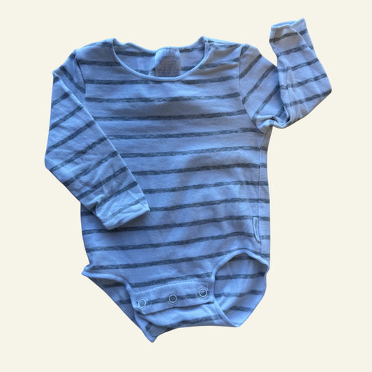 Bonds white and grey stripe bodysuit size 0000