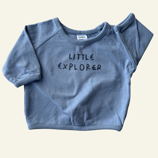 Anko blue little explorer jumper size 000 (Perfectly Imperfect)