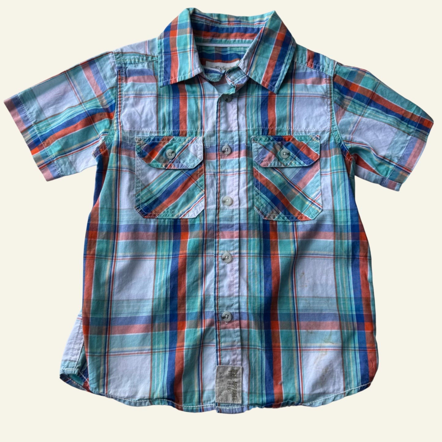 Milkshake green checked shirt size 4 (Perfectly Imperfect)