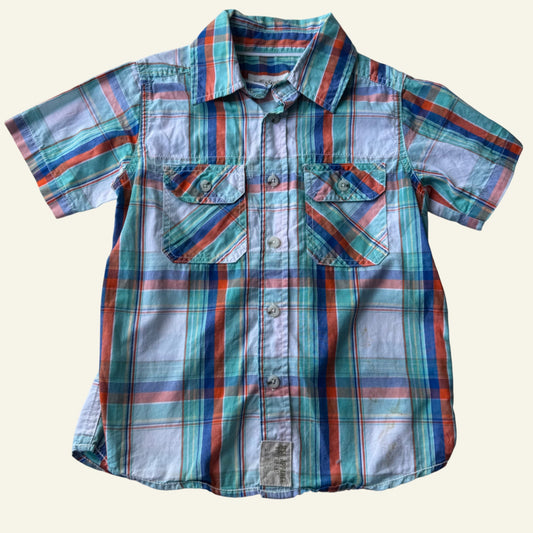 Milkshake green checked shirt size 4 (Perfectly Imperfect)