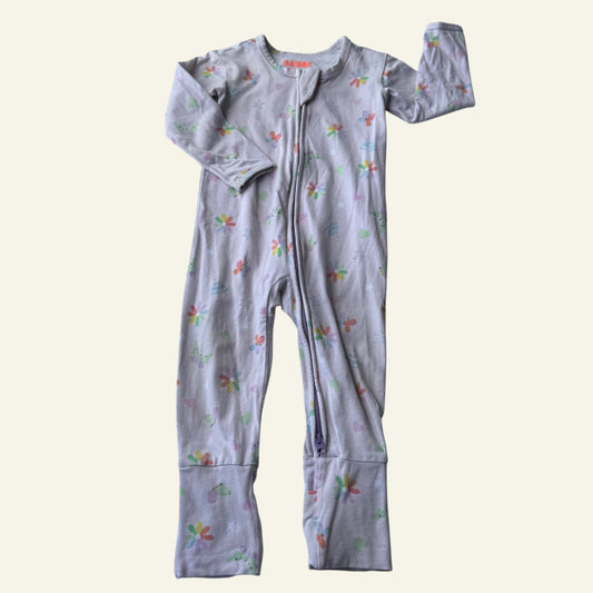 Bambi Mini grey butterfly onesie size 1 (Perfectly Imperfect)
