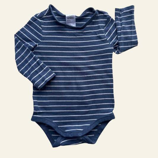 Anko blue stripe bodysuit size 00