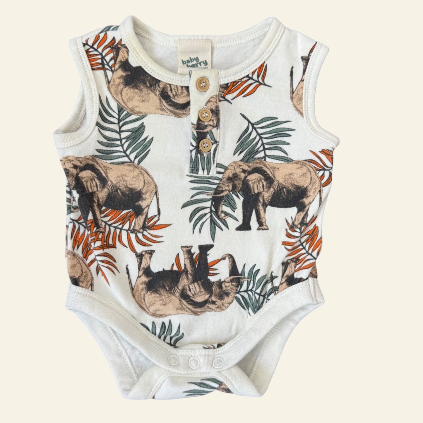 Baby Berry white elephant bodysuit size 000