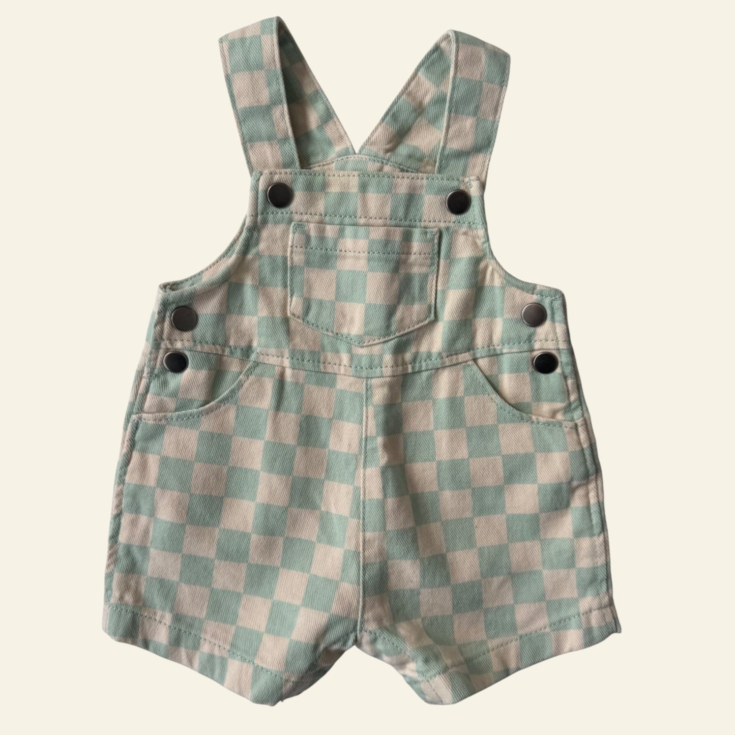 Target green checked overalls size 000