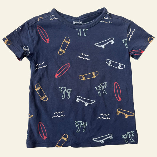 Anko navy surfboard tshirt size 4