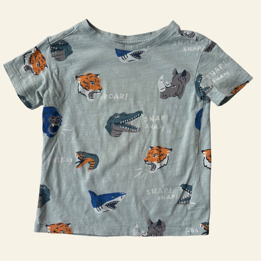 Anko green zoo animal tshirt size 5