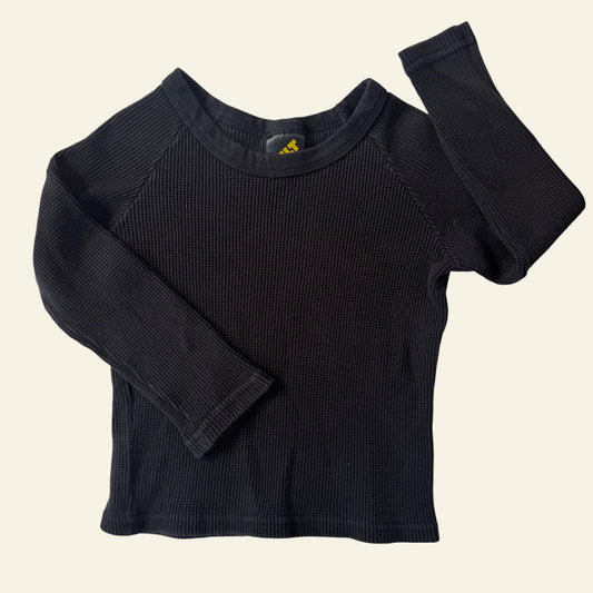 Tilt black waffle long sleeve top size 6