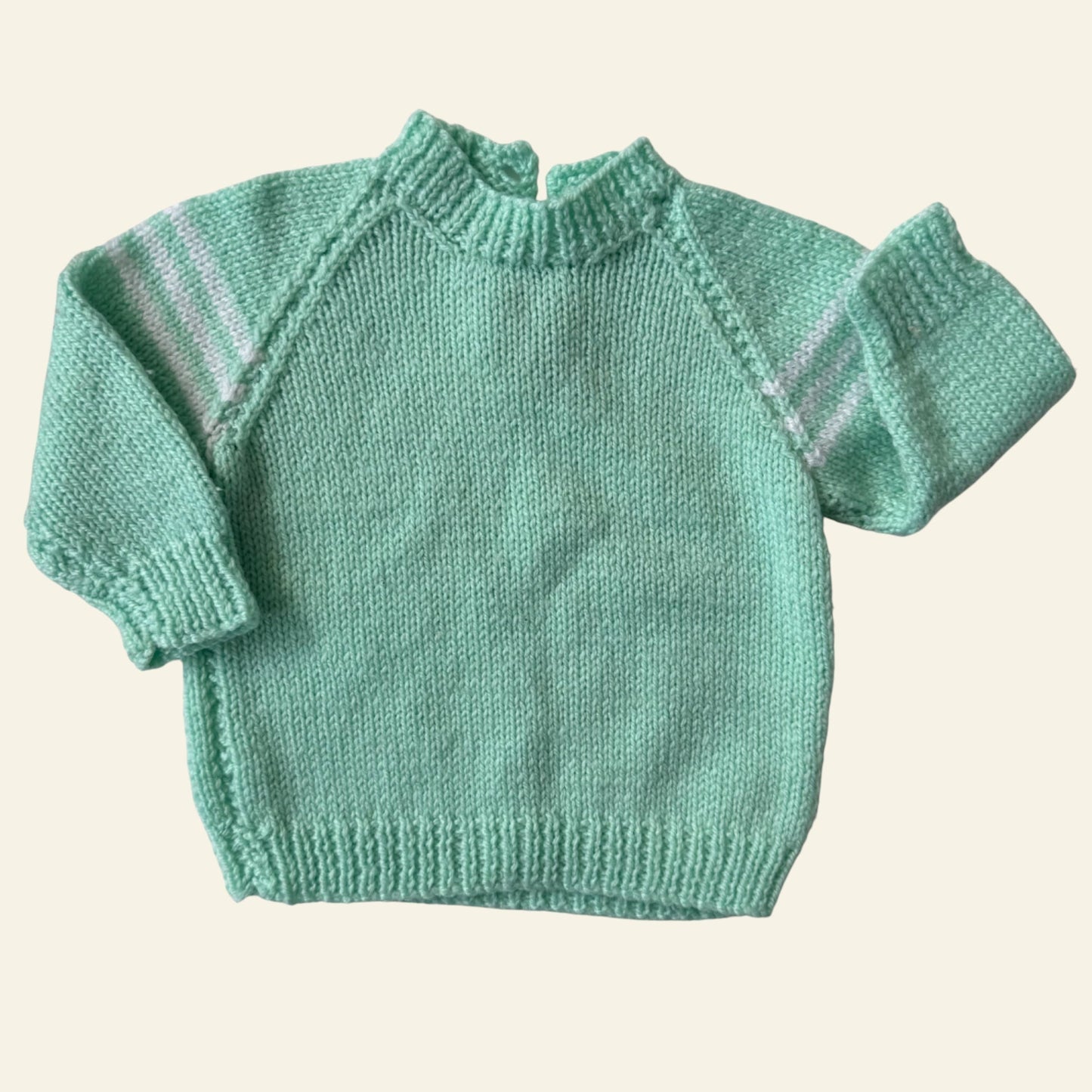 Handmade green knit jumper approx size 000