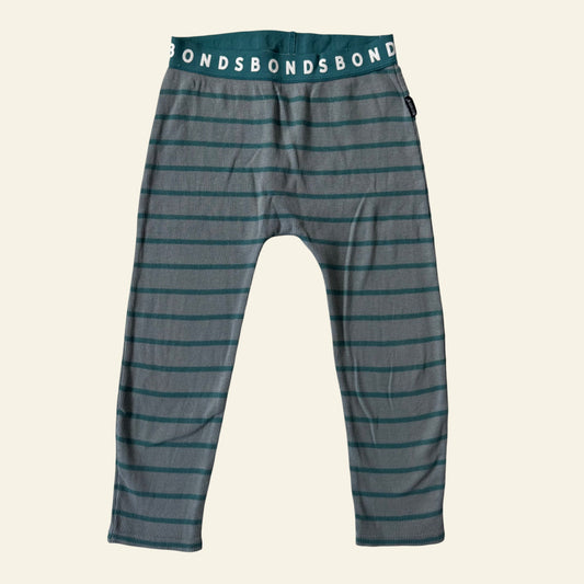 Bonds green stripe leggings size 3