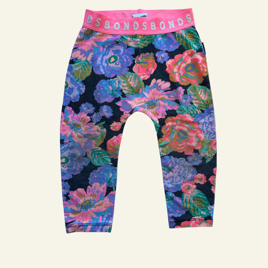 Bonds rainbow floral leggings size 0