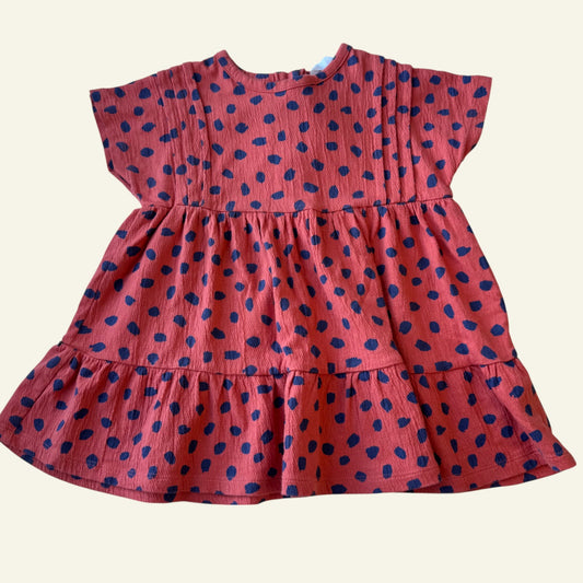 Jack and Milly orange and black spot dress size 1