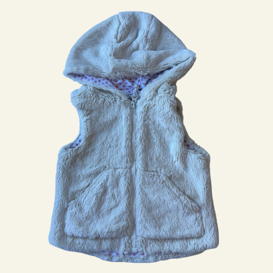 Jeans West furry vest with hood size 1