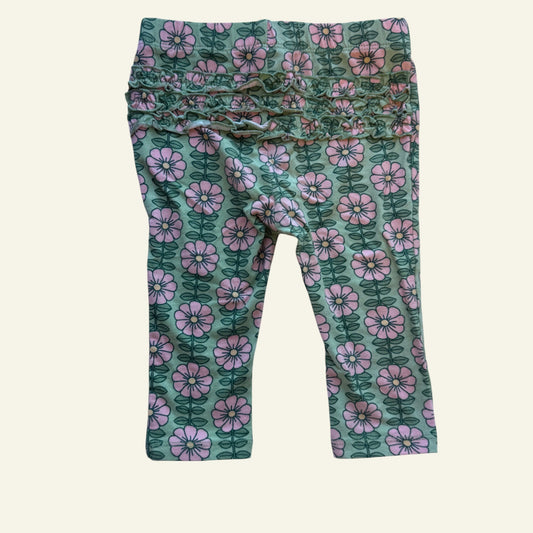 Cotton On green floral leggings size 0