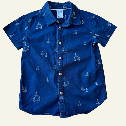 Anko navy button up shirt size 4