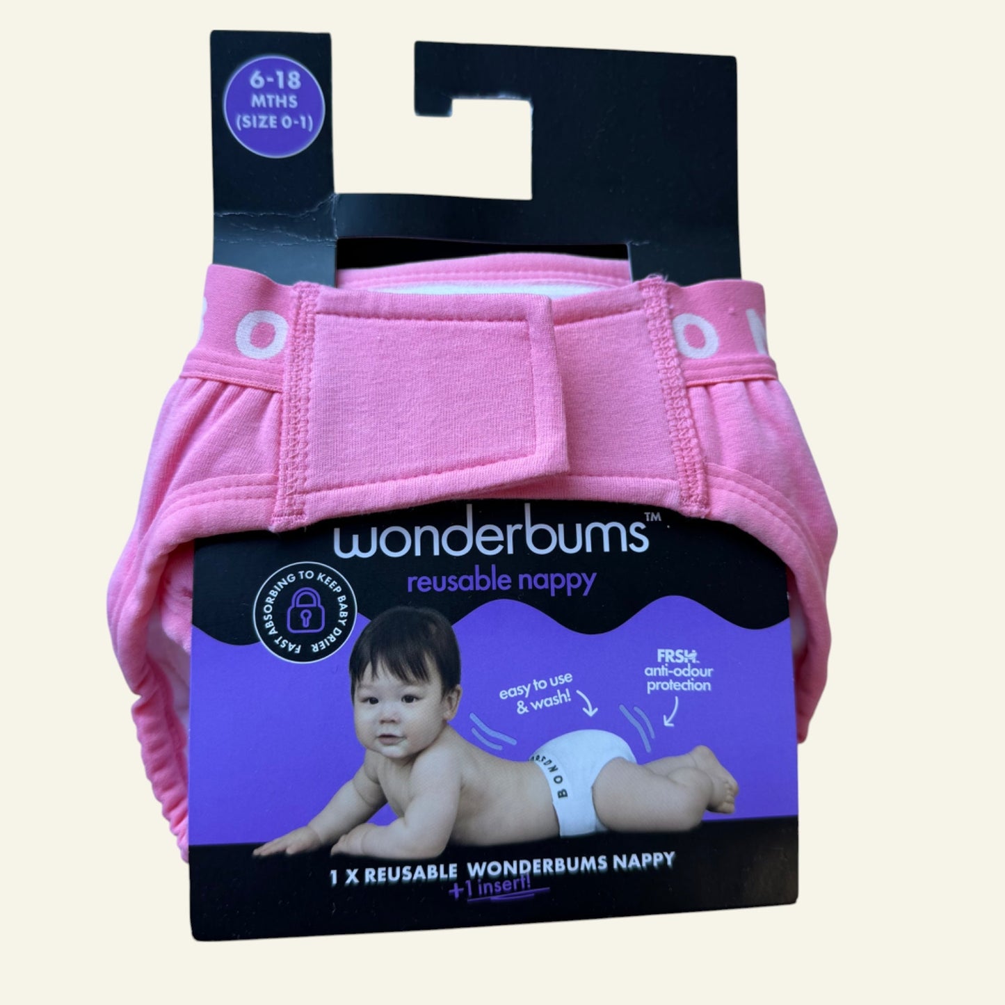 Bonds pink wonderbums reusable nappy (BNWT)