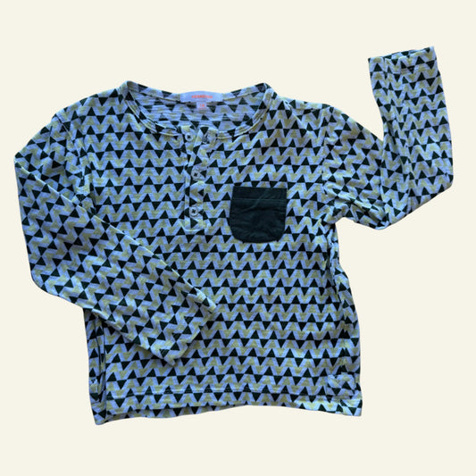 Kidsagogo yellow and green pattern top size 18m